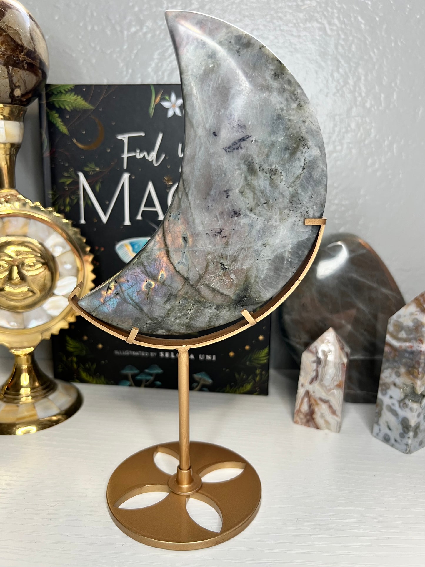 Labradorite Moon E with Stand