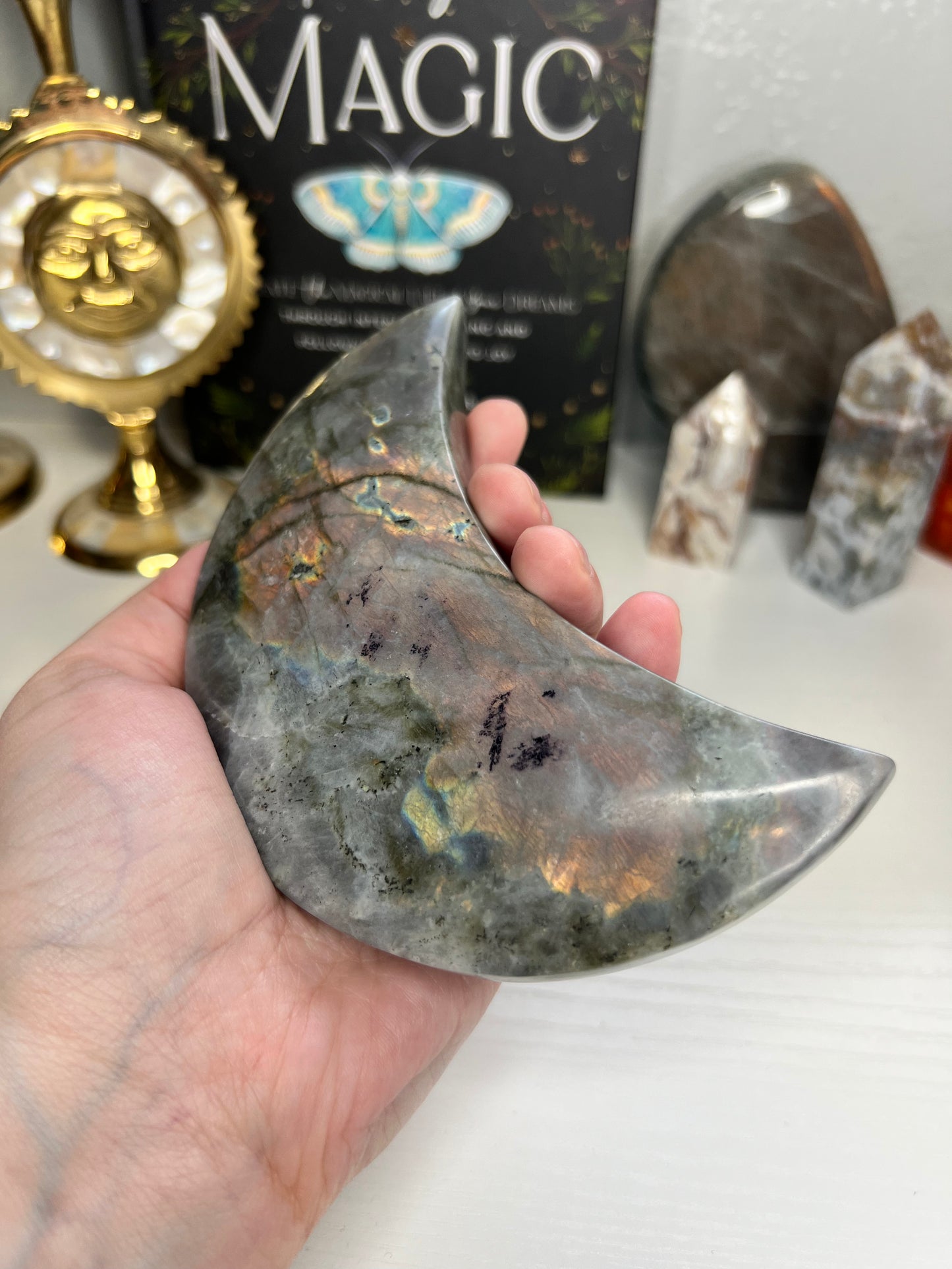 Labradorite Moon E with Stand