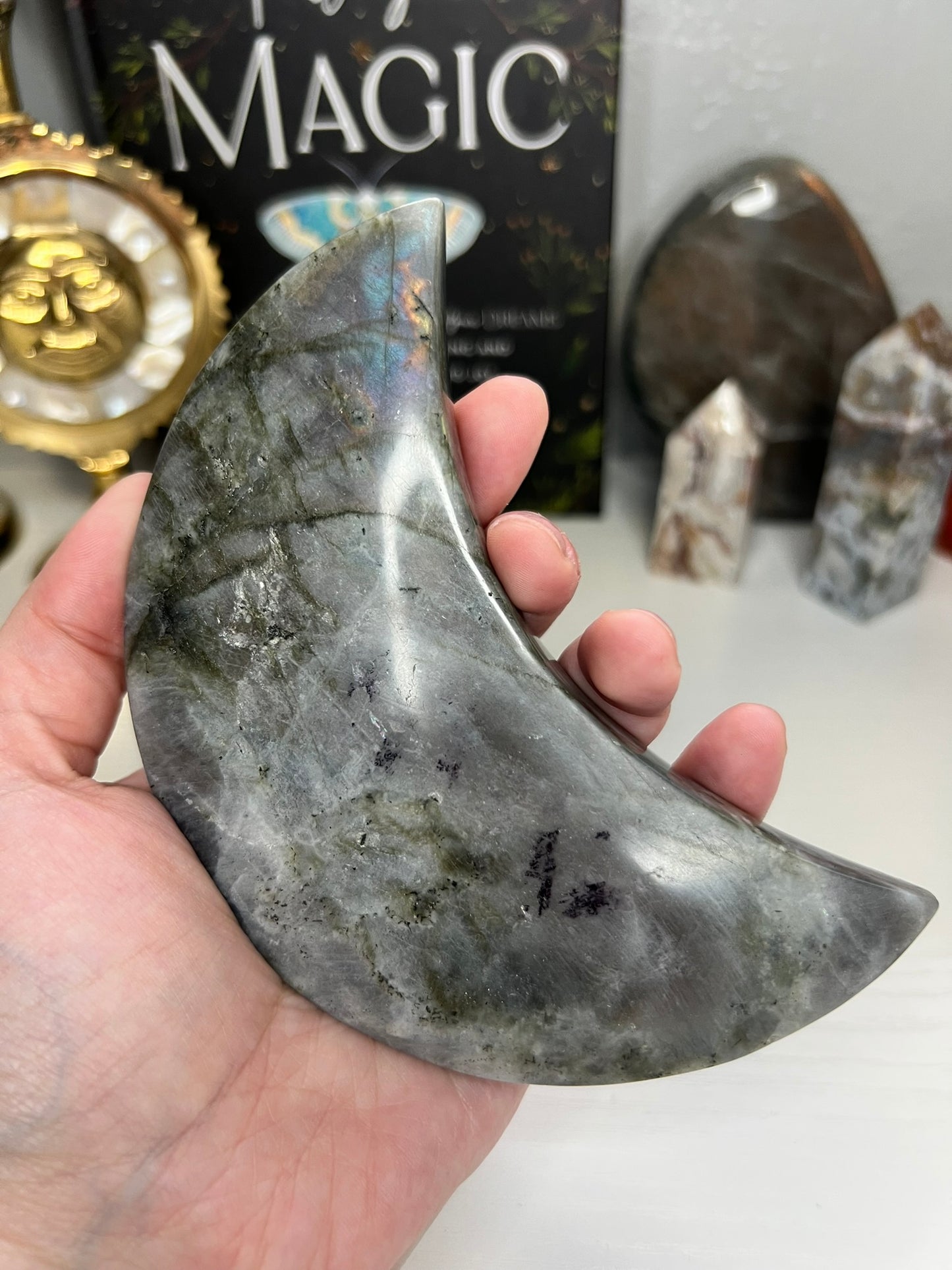 Labradorite Moon E with Stand