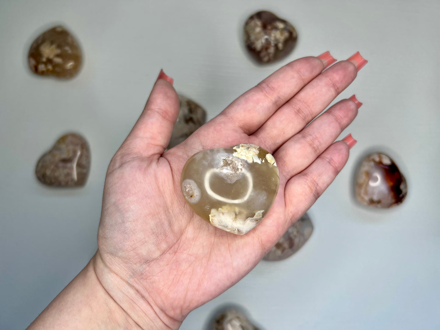 Flower Agate Heart