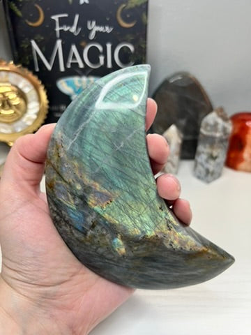 Labradorite Moon D with Stand
