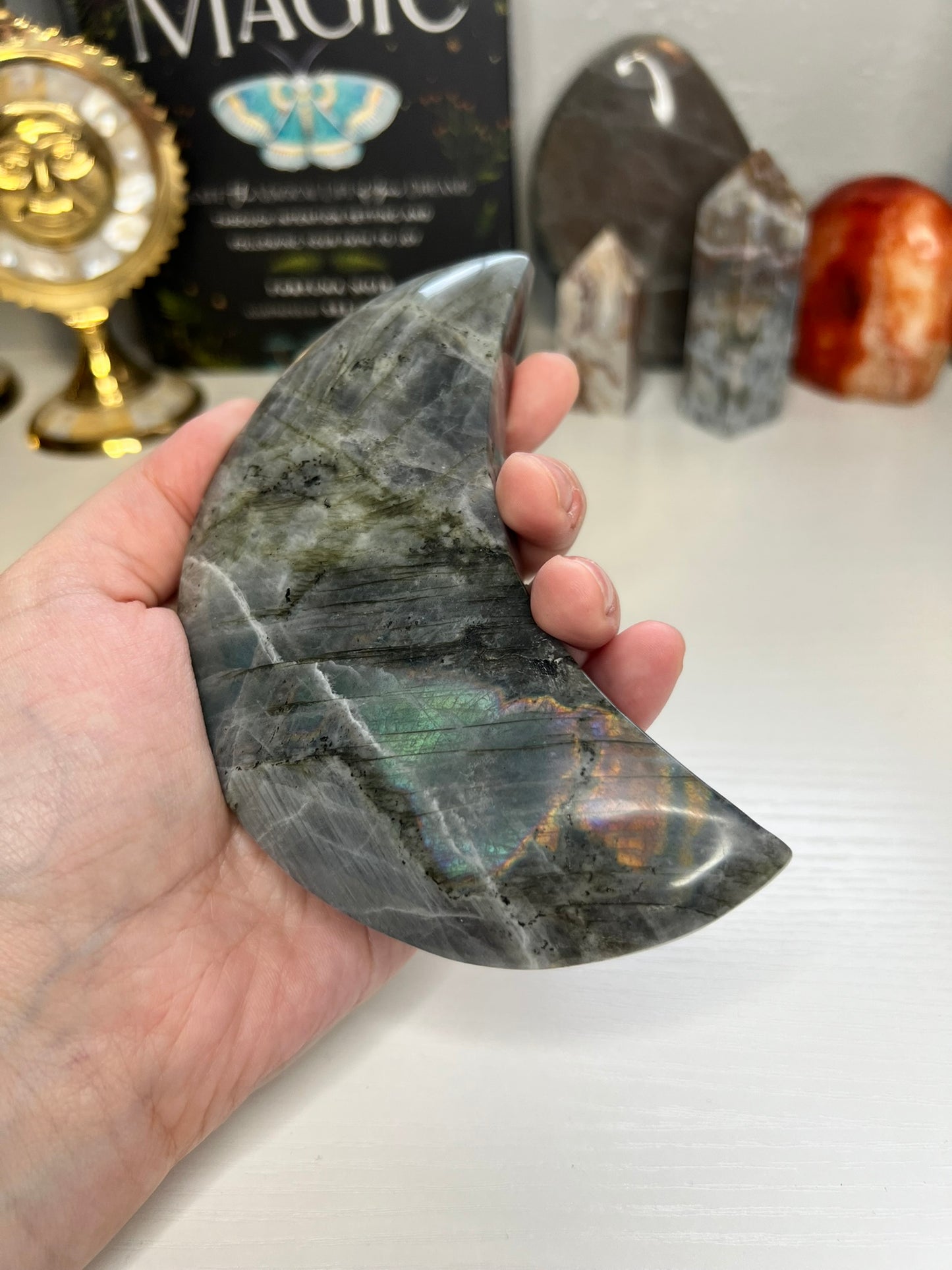 Labradorite Moon B with Stand
