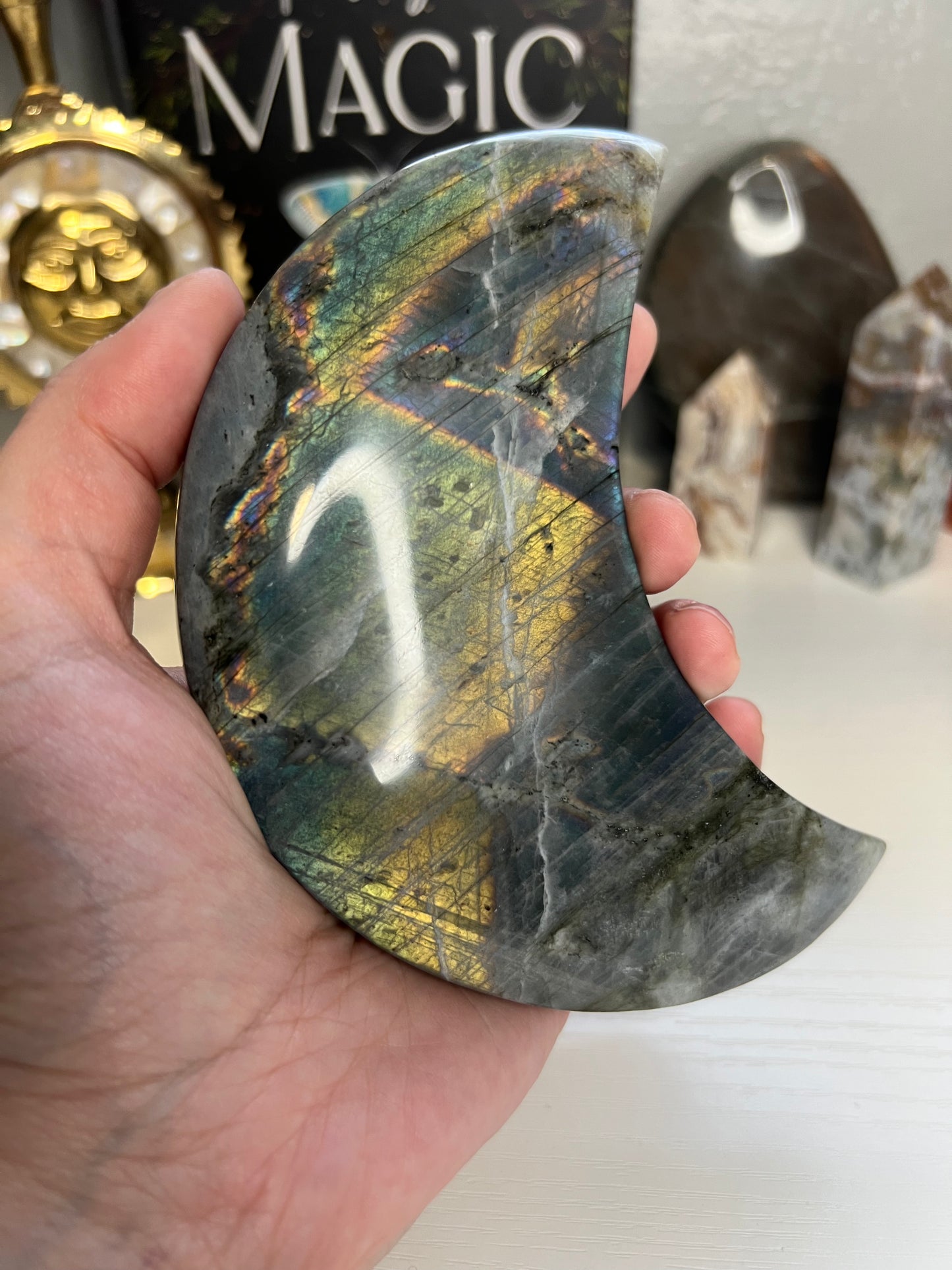 Labradorite Moon F with Stand