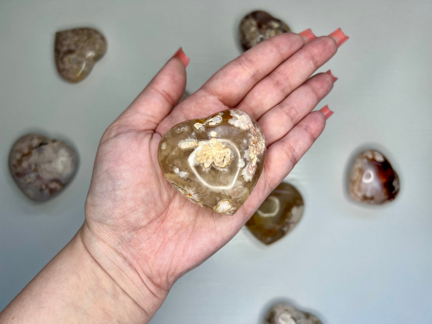 Flower Agate Heart