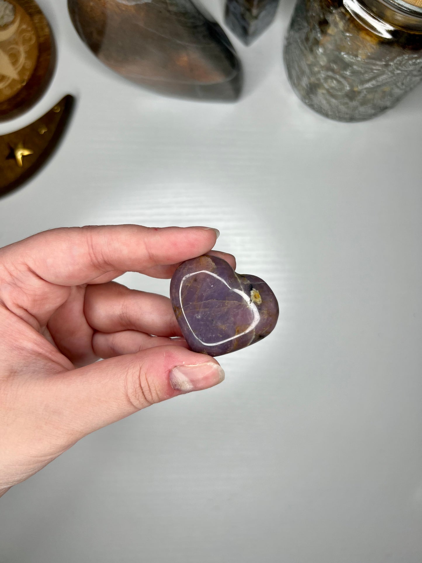 Blue Rose Quartz Heart